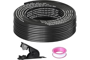 LUMANIOUS 1/4" OD x100FT DOT Air Line Black SAE J 844 PA12 Nylon Air Brake Tubing with Cutter and Teflon Tape, Pneumatic Nylon Air Line Hose for Semi Truck Trailer Air Brake System & Fluid Transfer