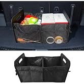 KPFILEH Car Trunk Organizer, Collapsible Large Capacity Storage Box, Waterproof Oxford Cloth Cargo Organizer with Multi Pockets, Portable Auto Trunk Storage for SUV Truck Sedan RV (Black)