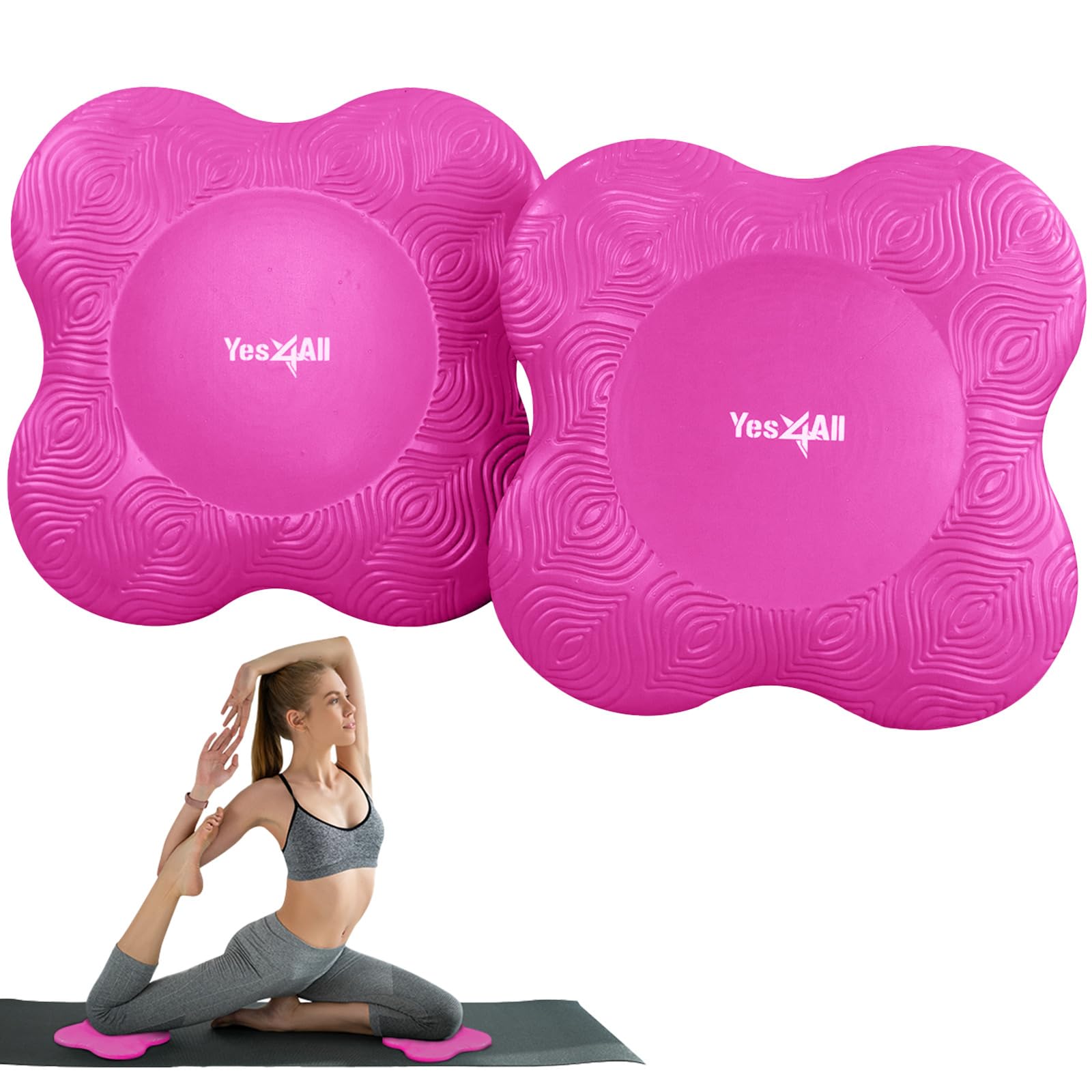 Yes4All 2PCS Yoga Knee Pads Extra Thick, Yoga Kneeling Pad for Pilates Exercise, 13/16 Inches Cushion Knees Elbow Mat Supplies for Women Men Fitness Travel
