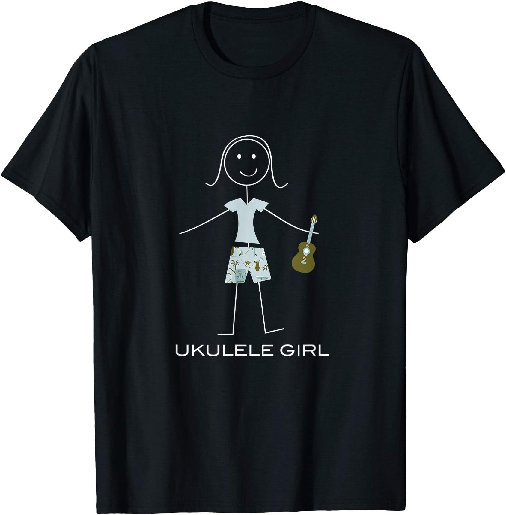 Whyitsme DesignFunny Women Ukulele, Girl Musician T-ShirtOEKO-TEX STANDARD 100