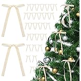 Gaotyibao 30 Pcs Velvet Bows for Christmas Tree - Vintage Ribbon Bows for Tree, Velvet Christmas Ornaments Garland, Wreath, Gift Wrapping & Holiday Crafts Decorations (5'' x 7'', 3/8'' Wide)