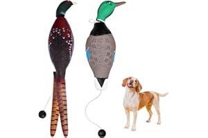 FIONUPI 2Pcs/3Pcs Duck Dummy Dog Pheasant Toy for Outdoor Training Tools Bumper Retriever Dead Dummy Floating Mallard Recognition Trainers Toy (Duck Chicken)