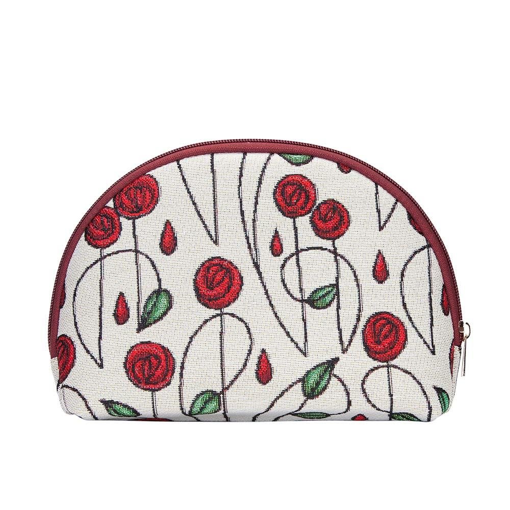 Signare Tapestry Cosmetic Bag Makeup Bag for Women with William Morris, William Kilburn etc (Mackintosh Rose)