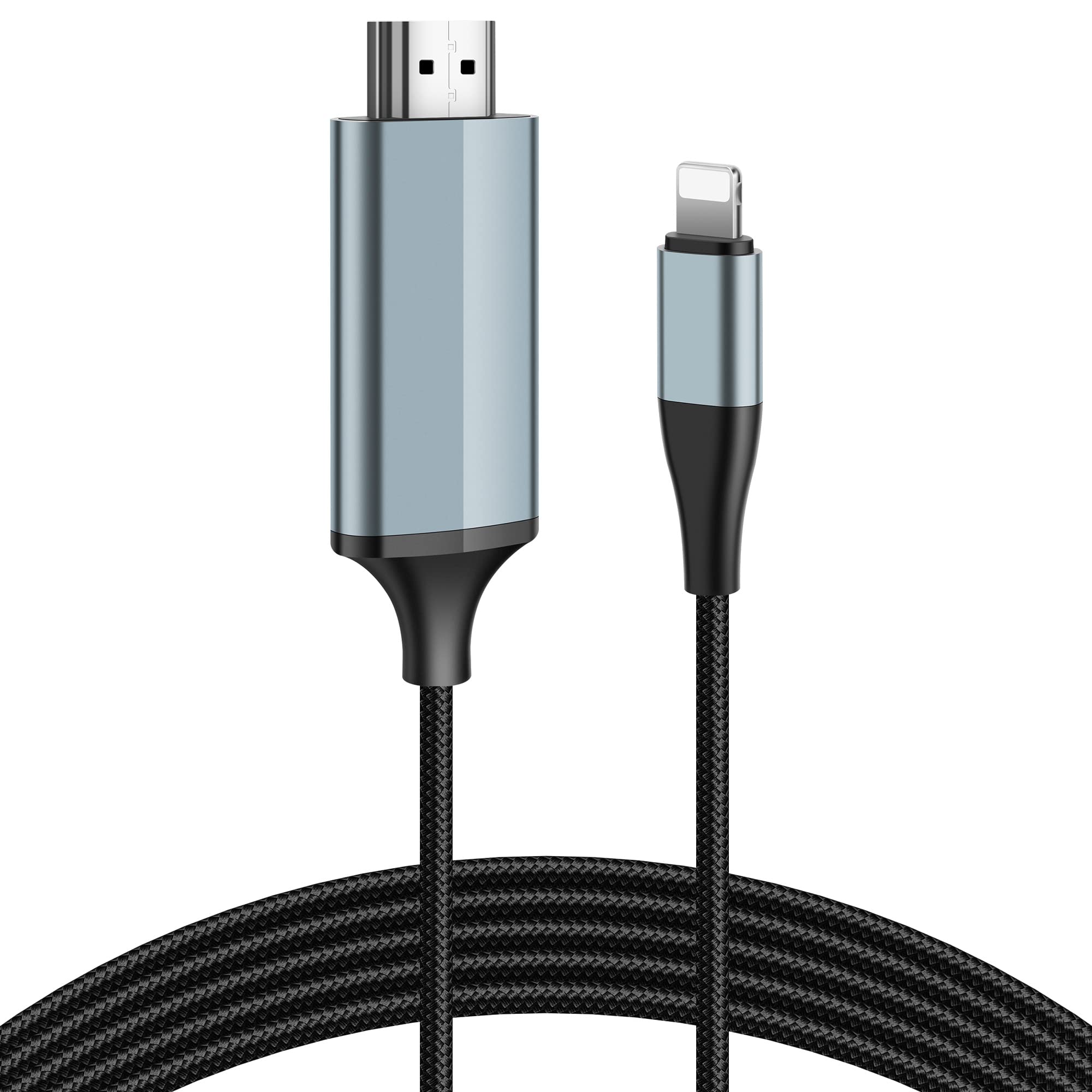 Lightning to HDMI Adapter Cable, HDMI Cable for iPhone 4.0m, Compatible with iPhone14, 13, 12 & YouTube to TV Output, iOS18, 17, High Definition HD1080P (Not Support iPhone 16/15/ Netflix)