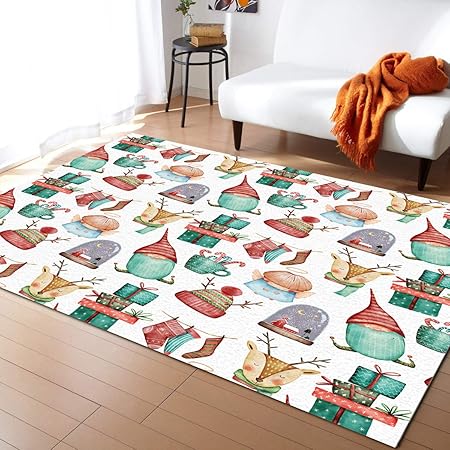 Amazon Com Gsypo Indoor Modern Area Rugs Xmas Elements Santa