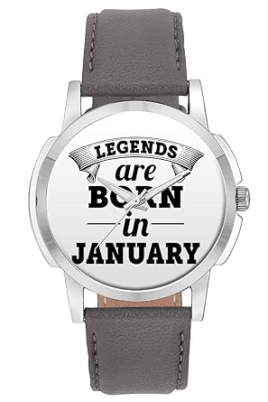 Wrist Watch for Men - BigOwl Legends are Born in January Branded Fashion Watches for Boys - Best Casual Analog Leather Band Watch (Perfect Birthday Month Gift)