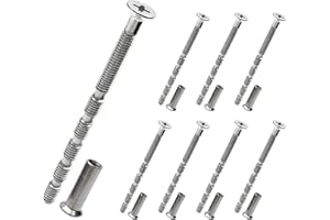 Qancekoo 8 Sets M4 Bolt Connecting Screws and Sleeves, Stainless Steel Adjustable Length Long Screw Door Handle Fixers for Ho