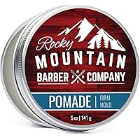 Rocky Mountain Barber Company Pomade for Men -Made in Canada - 5 oz Tub Classic Styling Product with Strong Firm Hold for Sid