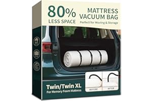 Memory Foam Mattress Vacuum Bag for Moving and Storage – Heavy Duty Compression Bag with Straps, Vacuum Bag for Memory Foam M