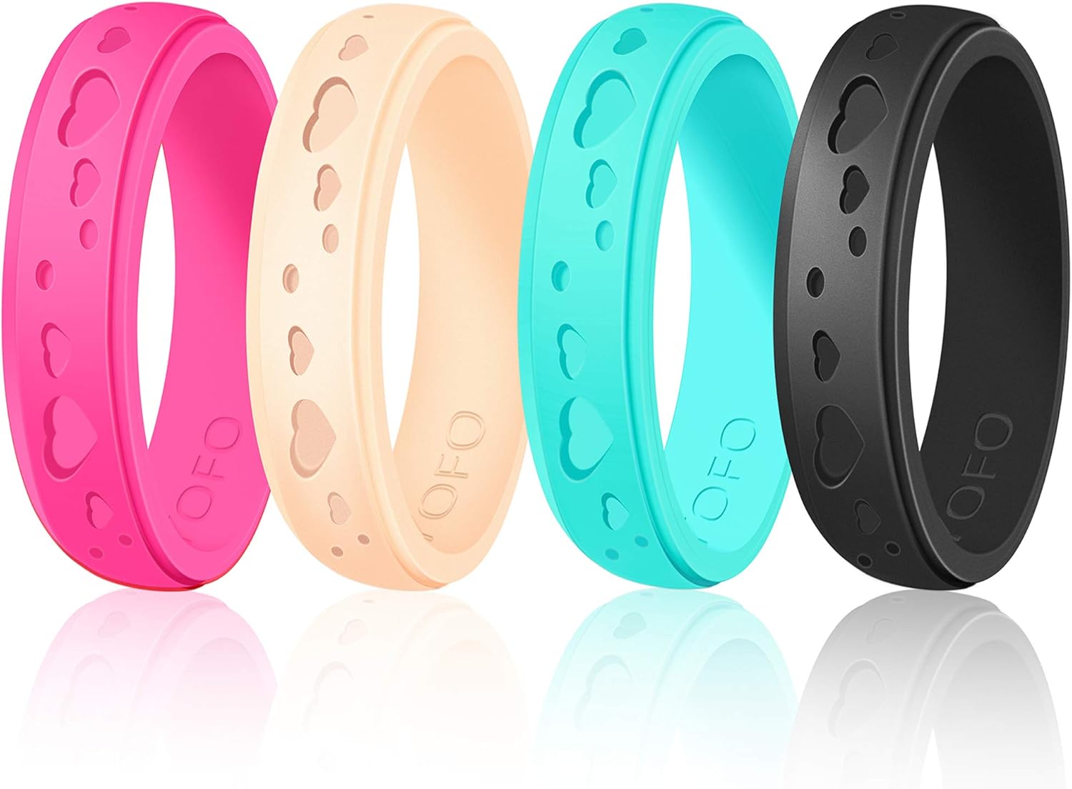 Silicone Rings for Women Stylish Heart Design Affordable Rubber Wedding
