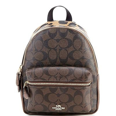 coach cheetah backpack HOKMAH Leopard Print for Women Signature coated canvas printed coated canvas and refined pebble leather Inside zip and multifunction pockets Double zip closure fabric lining Handle with 1 1/2 drop Outside zip and open pockets Adjustable shoulder straps 7 3/4 (L) x 8 3/4 (H) x 3 1/2 (W) Style No. NWT COACH CN764 Court Backpack