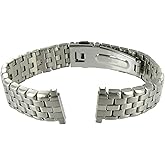 12-16mm Hirsch Silver Tone Adjustable Semi-Solid Link Deployment Buckle Ladies Watch Band 2002WR