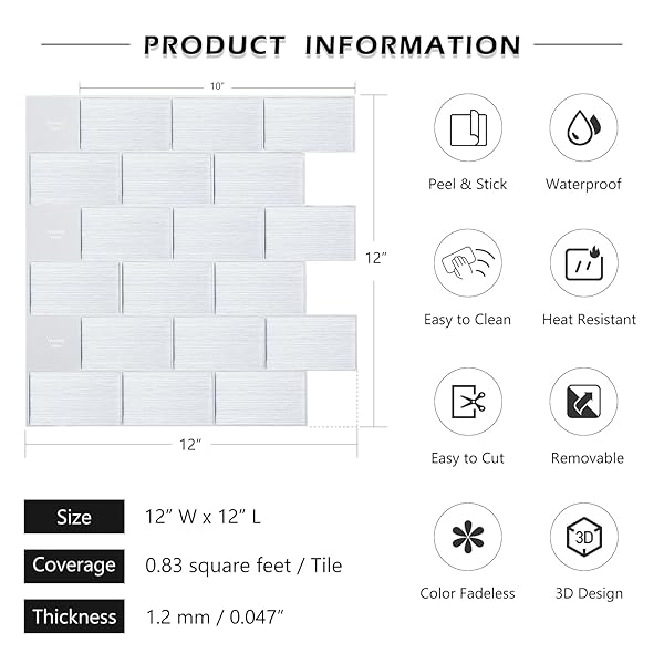LACHEERY STICKY KITCHEN BACKSPLASH TILES PEEL AND STICK SILVER SUBWAY TILE BACKSPLASH FOR KITCHEN 36-SHEET 12″X12″ 3D SELF STICK ON BACK SPLASH TILES FOR BATHROOM LAUNDRY ROOM WALL STICKER WATERPROOF