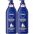 NIVEA Essentially Enriched Body Lotion for Very Dry Skin with Hyaluronic Acid, Almond Oil and Deep Nourishing Serum, 72-Hour Body Moisturizer, 16.9 Fl Oz Pump Bottle, Pack of 2