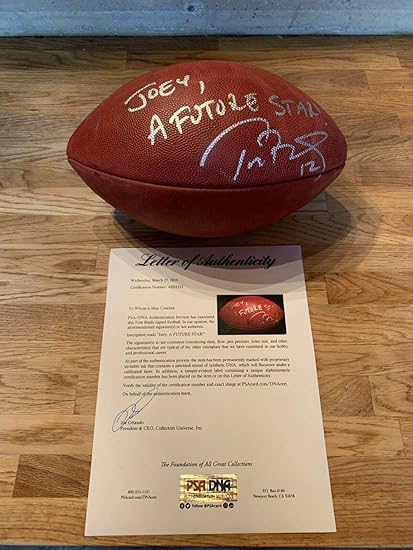 tom brady autographed football
