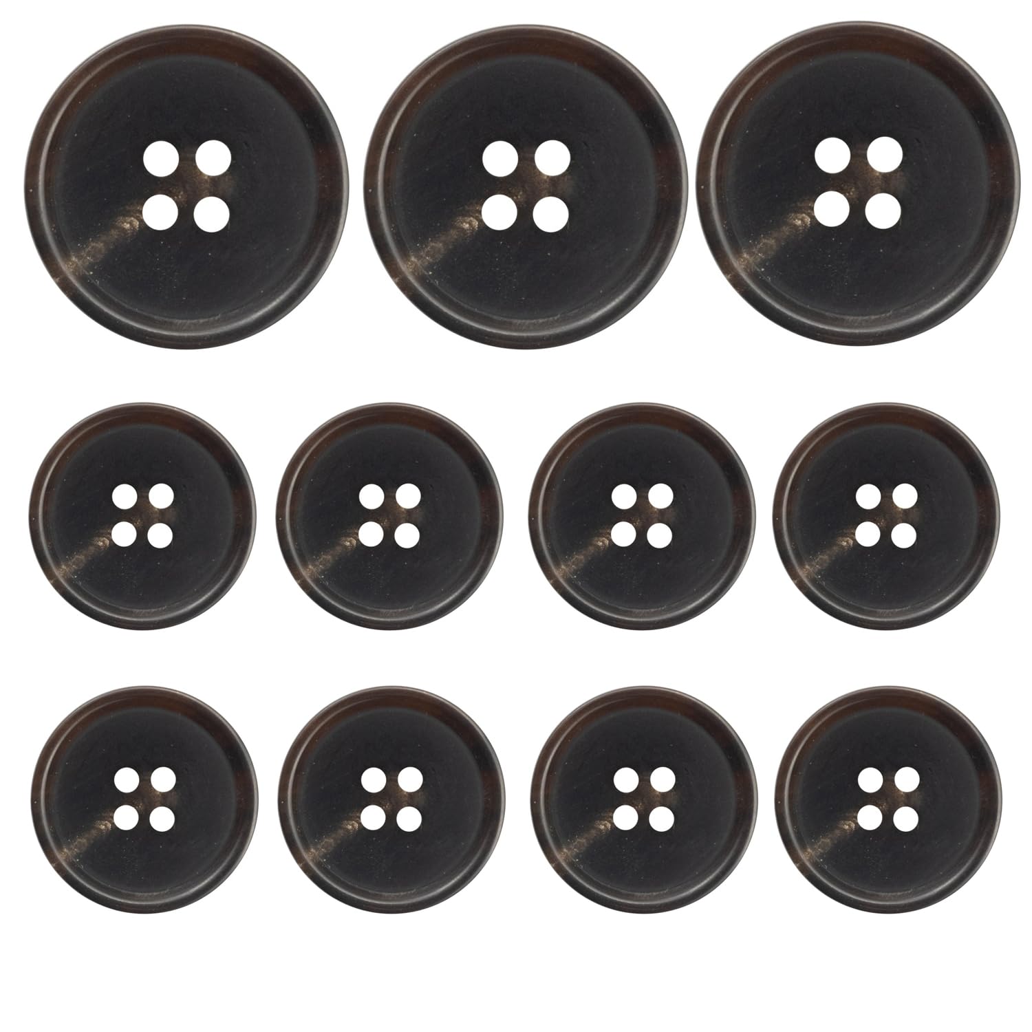 Photo 1 of 11 Pieces Real Horn Buttons Set for Blazer and Suit, 20mm 15mm Genuine Natural Buffalo Horn Buttons for Men Women's Jacket Coat Uniforms (Brown)
