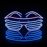 Light Up EL Wire Neon Shutter Glasses Flashing LED