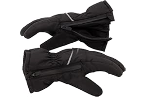 Andy & Evan Kids' Waterproof Snow Gloves Winter Gloves Side Zippers Touchscreen Ski Snowboard Sledding w/Warm Fleece Palms