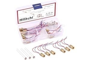 Hilitchi 40Pcs Mini Laser Dot Diode Module Head WL Red 650nm 6mm 5V 5mW and 3V 5mW and Light Dependent Resistor LDR Sensor 5 mm GM5539 5539
