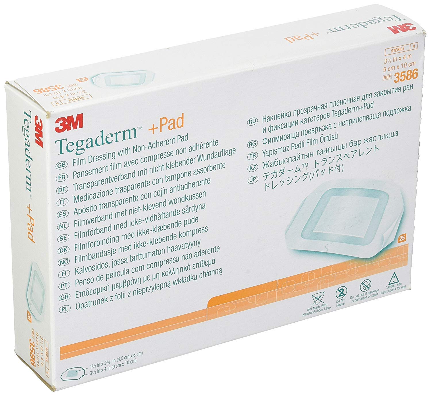 Photo 1 of 3M Tegaderm +Pad Film Dressing with Non-Adherent Pad, Sterile Dressing With Waerproof Bacterial Barrier and Absorbent Pad, 3.5" x 4", Box of 25
