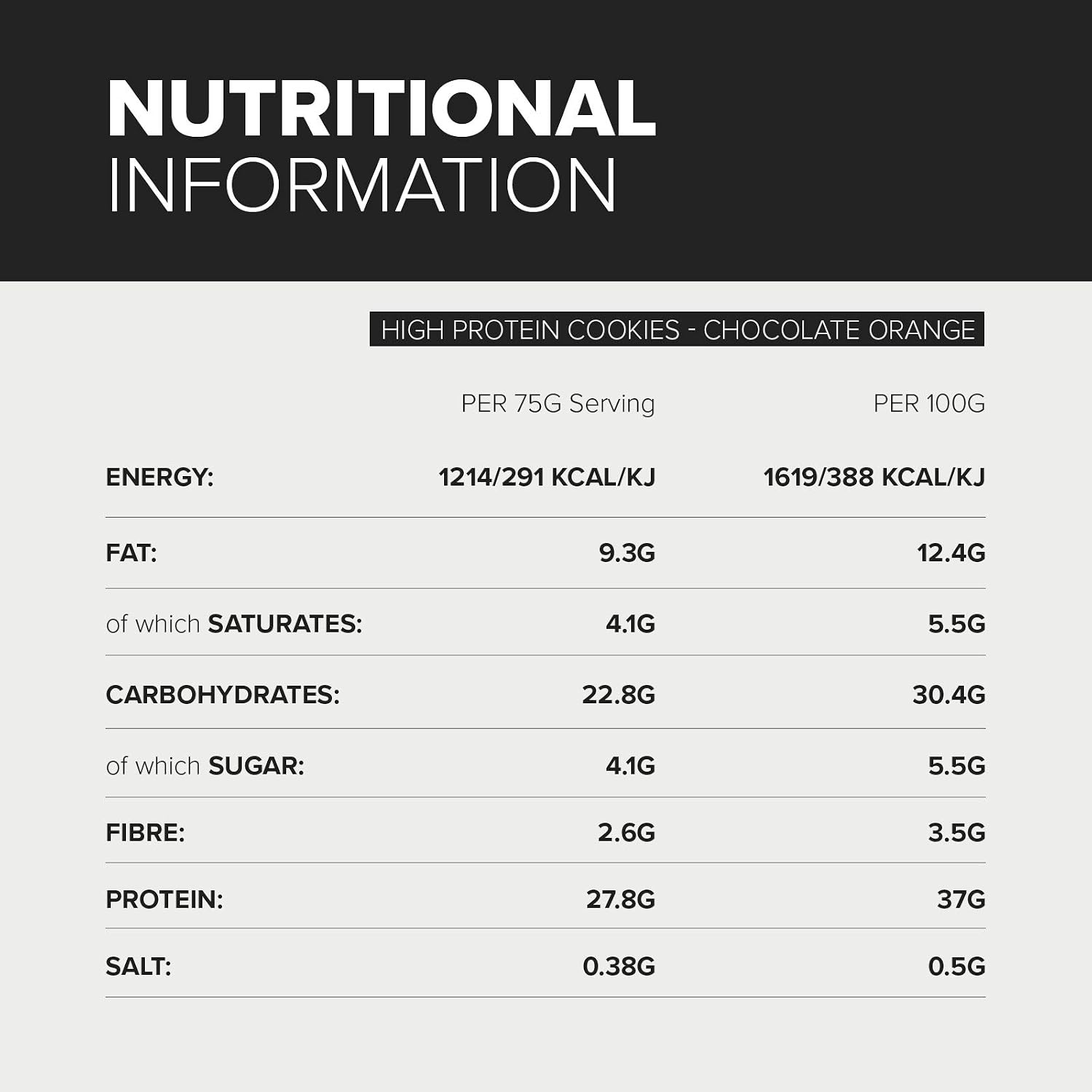 Bulk High Protein Cookie, Chocolate Orange, 75 g, Pack of 12, 12 count (Pack of 1) - Image 4