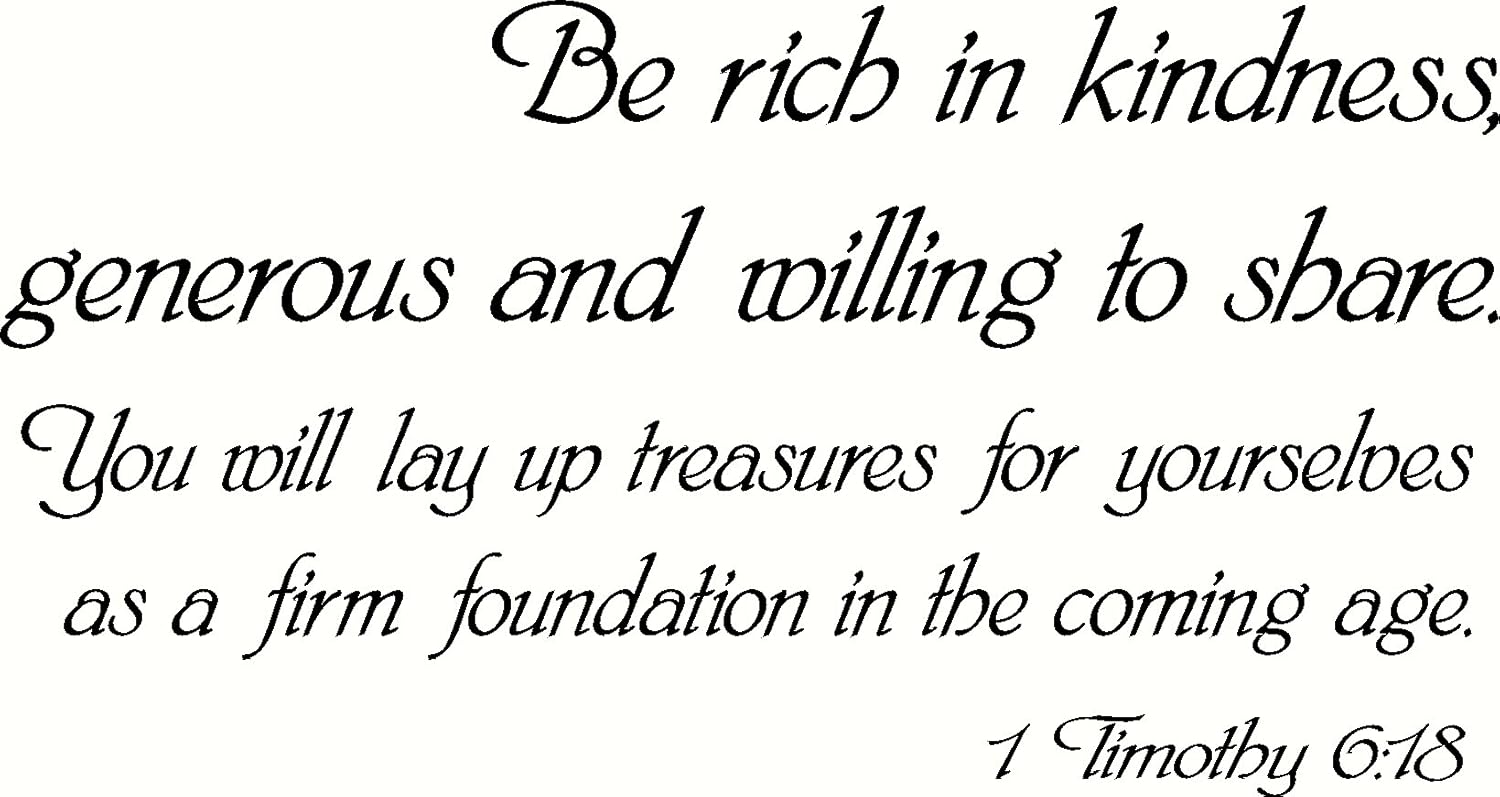 Amazoncom 1 Timothy 618 Wall Art Be Rich In Kindness
