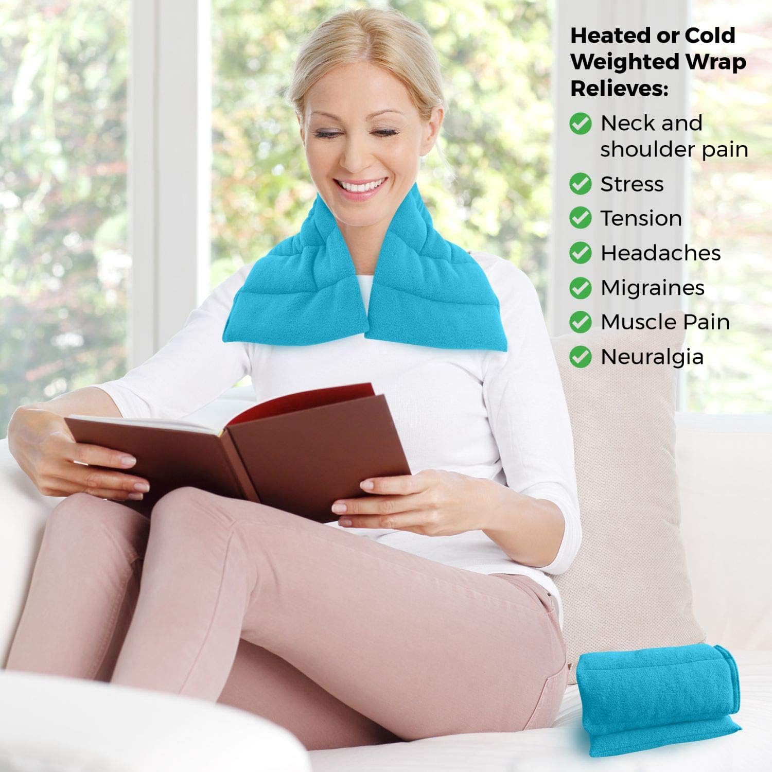 Microwavable Heating Pads Set of 2 Natural Moist Heat Pad for Back Pain, Neck and Shoulders, Nerve, Cramps, Lower Lumbar Relief: Health & Personal Care