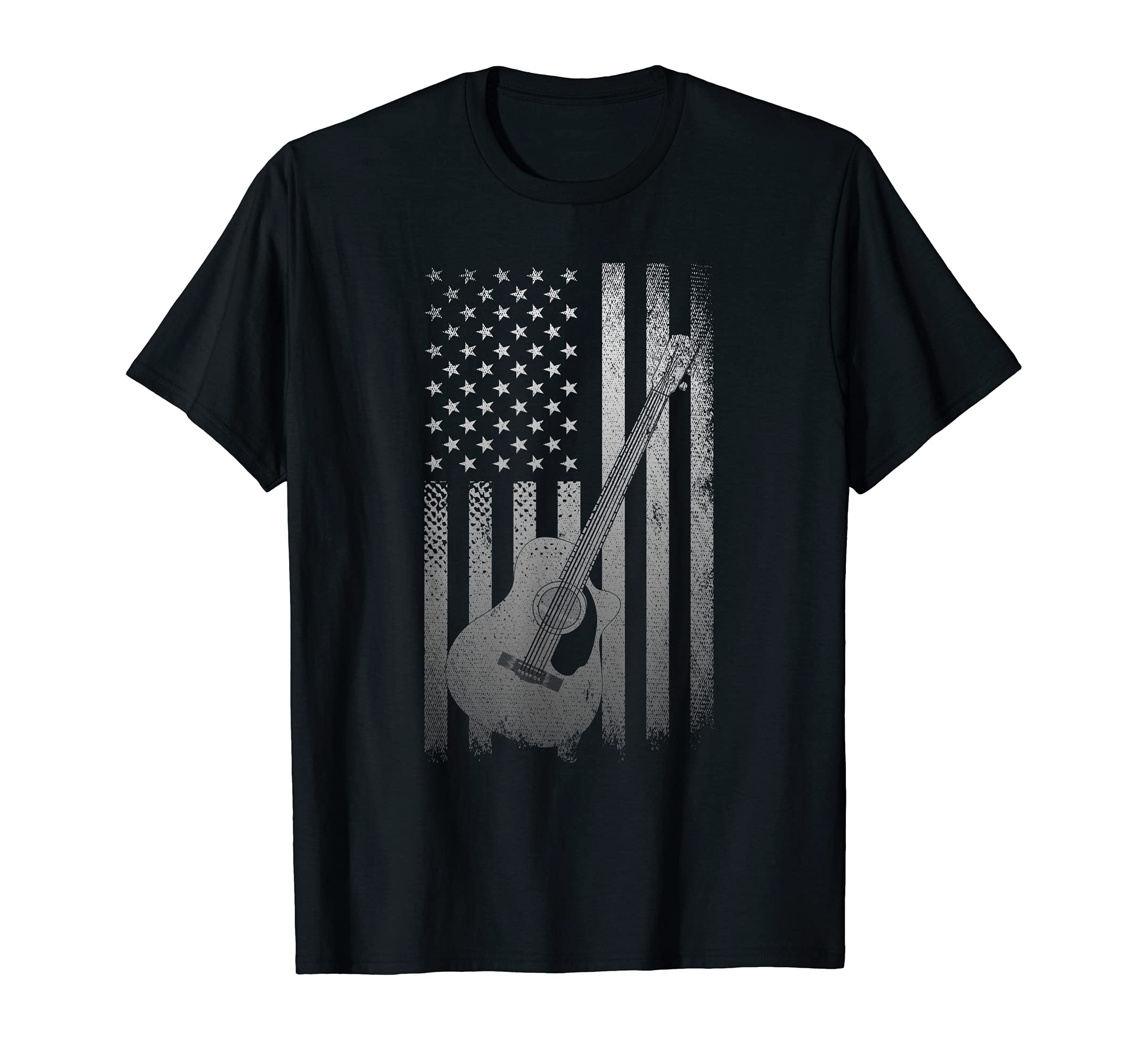 USA Flag Patriotic Guitarist Musical Instrument Guitar T-Shirt
