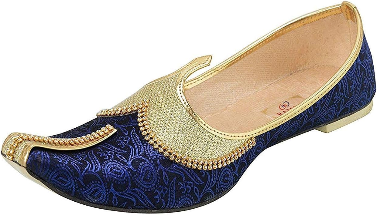 Ramraj Men's Ethnic Royal Blue Jutti,Mojari