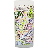 Catstudio Drinking Glass, Washington Frosted Glass Cup for Kitchen, Drinking Glasses, 15oz Dishwasher Safe Tumbler for Washington Lovers