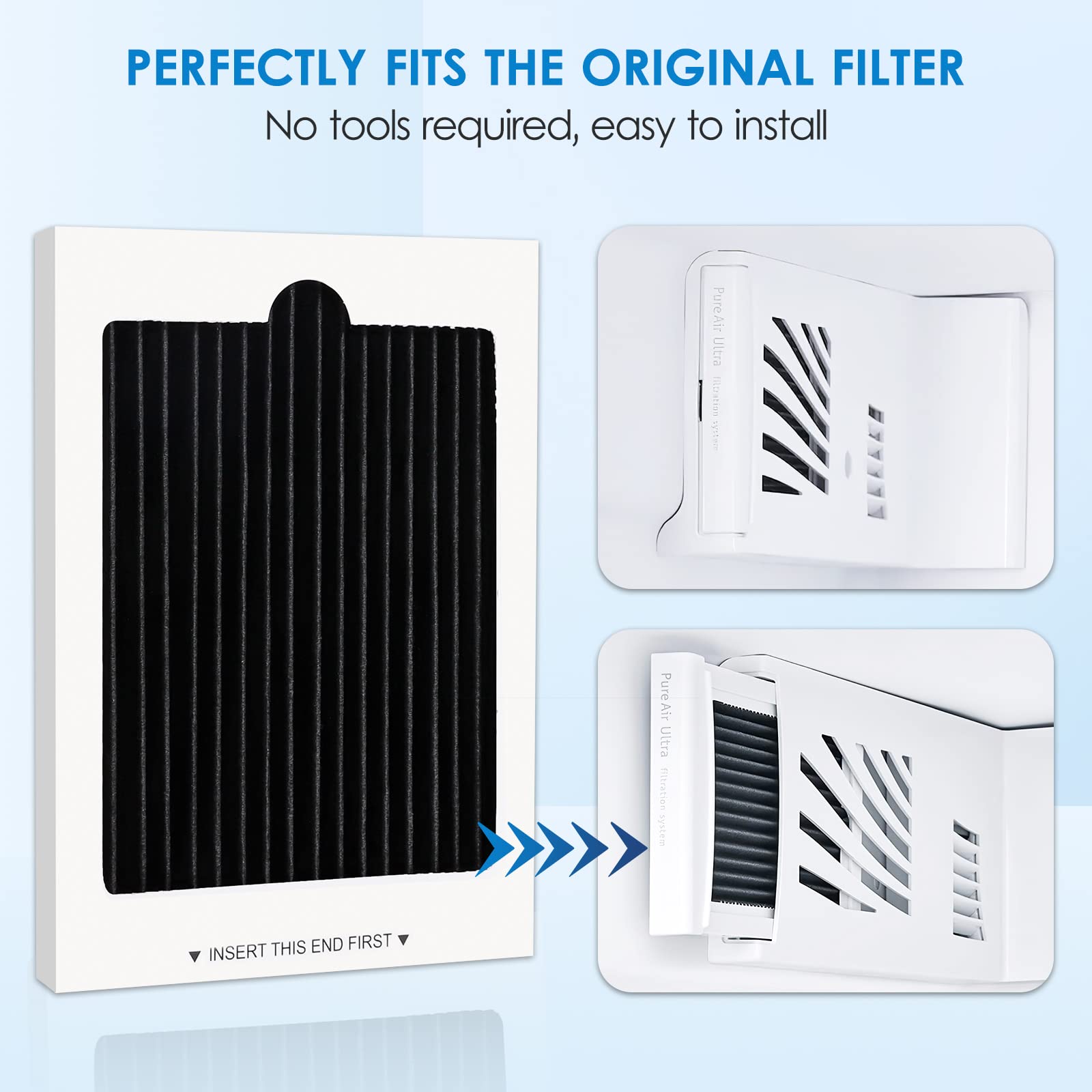 KEEPOW Refrigerator Air Filter Replacement Compatible with Frigidaire Pure Air Ultra & Electrolux EAFCBF, SCPUREAIR2PK, 242047801, 242061001, 241754001, 242047804 (9 Pack)