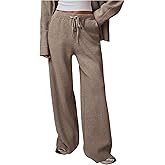 Verdusa Women's Straight Leg Sweater Pants Fall Luxury Outfits Comfy Knit Trousers with Pockets