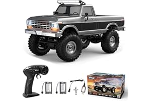Hylukon RC Crawler, 1:16 Scale 4WD RC Rock Crawler Pickup Truck - Metal Frame & Steering Servo, 7 Color Roof Light, Independe