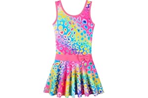 BAOHULU Girls Swimsuit One Piece UPF 50+ Floral Skirted Bathing Suit Modest Beach Swim Dress 3-11 Years
