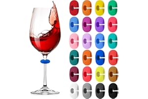 24 Pcs Wine Glass Charms Markers Drink Markers, Silicone Wine Glass Markers Glass Identifiers for Glass Cup Champagne Flutes 