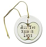 All You Need is Love 2 & 7/8 inch Hanging Ceramic