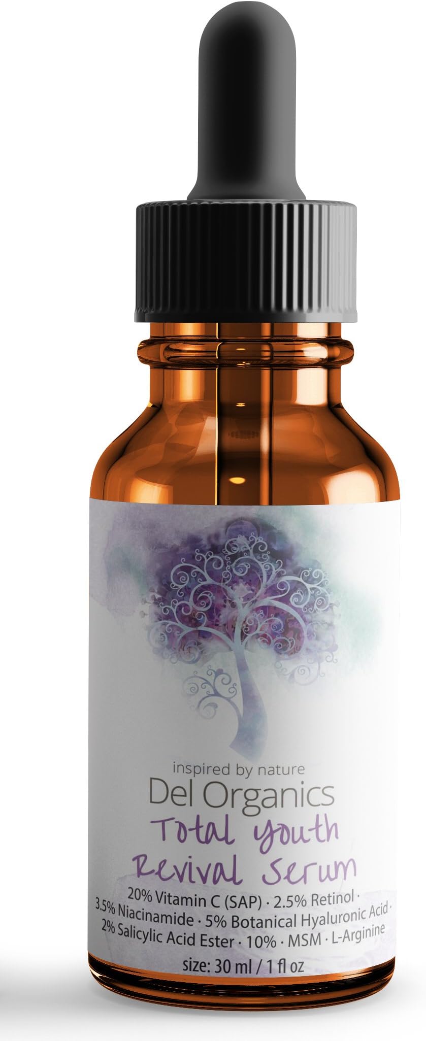 Total 3-In-1 Anti-Acne, Whitening & Age-Defying Serum: Tea Tree Oil, 2% Salicylic Acid ESTER, 20% Vit C, 2.5% Encapsulated Retinol Molecules, 3.5% Vit B3, 5% Vegan Hyaluronic Acid; Anti-Wrinkles
