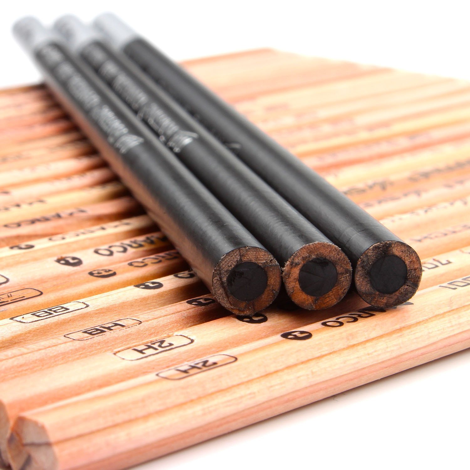 Feelily Künstler 18 Skizze Bleistifte mit Radiergummi Kohlestifte Papierstifte Bleistifthalter Schneidemesser für Anfänger Skizzierung Zeichnen Malerei, Kunst Zeichnen Stifte im  Mäppchen, Schwarz