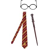 Harry Potter Costume Kit, Official Wizarding World Harry Potter Glasses with Wand and Gryffindor Tie