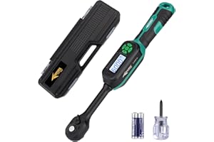 AEROFORCE Digital Torque Wrench - 3/8 Inch Drive Electric Torque Wrench (3-60Nm), Features Dual-Direction Ratchet, ±2% Accura