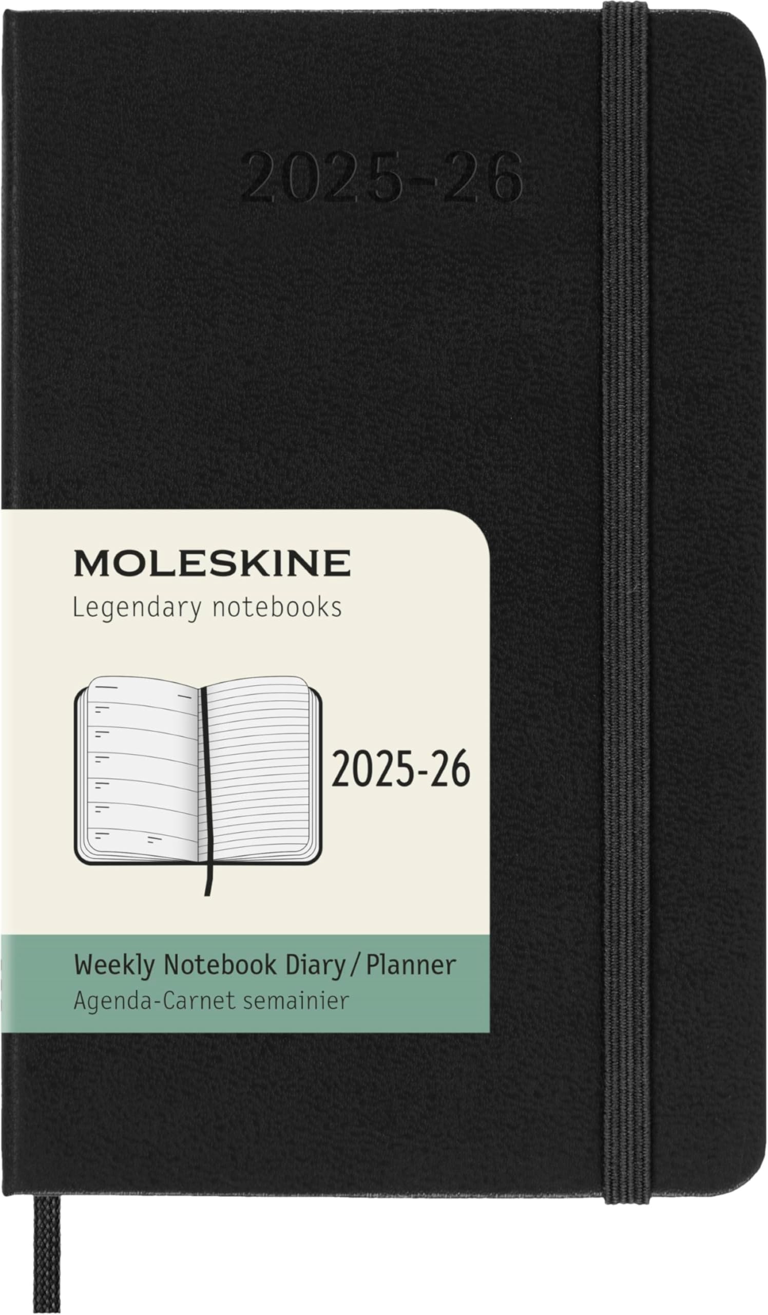 Photo 1 of Moleskine Classic 18 Month 2025-2026 Weekly Planner, Hard Cover, Pocket (3.5" x 5.5"), Black, 208 pages