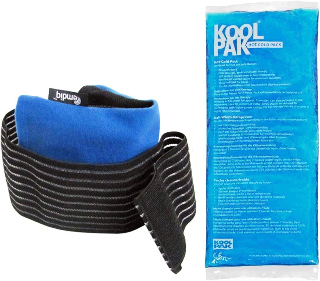 Emdiq Adjustable Compress Wrap and Koolpak Hot Cold Gel Pack - 1 Set