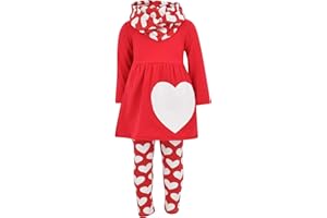 Unique Baby Girls' Clothing Sets Matching 3 Piece Outfit with Tunic Leggings and Scarf