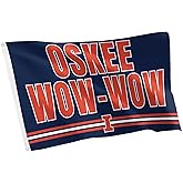 Desert Cactus University of Illinois Flag - 3 x 5 Feet Fighting Illini U of I Banner, Indoor/Outdoor Durable Fabric Display (Style L1)