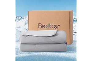 Bedtter® Luxe Cooling Comforter - Twin/Twin XL 68"x90", Ultra-Fine Fiber for Hot Sleepers, Lightweight & Hypoallergenic Summer Duvet, Quick Cool Technology, Cool Gray