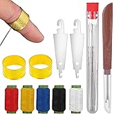 MBAIYO 37pcs Sewing Tool Set, Complete Needle Thread Hand Repair Kit Small Sewing Kit with Steel Needles Threads Seam Ripper Threaders Thimbles for Beginners & Professionals