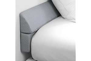 BALAPET Flodable Wedge Pillow Wedge for Headboard Gap Close The Gap 0-7", Queen Size Adjustable Foam Bed Mattress Gap Filler, Sleeping Backrest Pillow, Light Grey, 60"x6"x6"