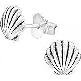 925 Sterling Silver Sae Shell Stud Earrings, Ultra-Tiny Minimalist Beach Ocean Jewelry