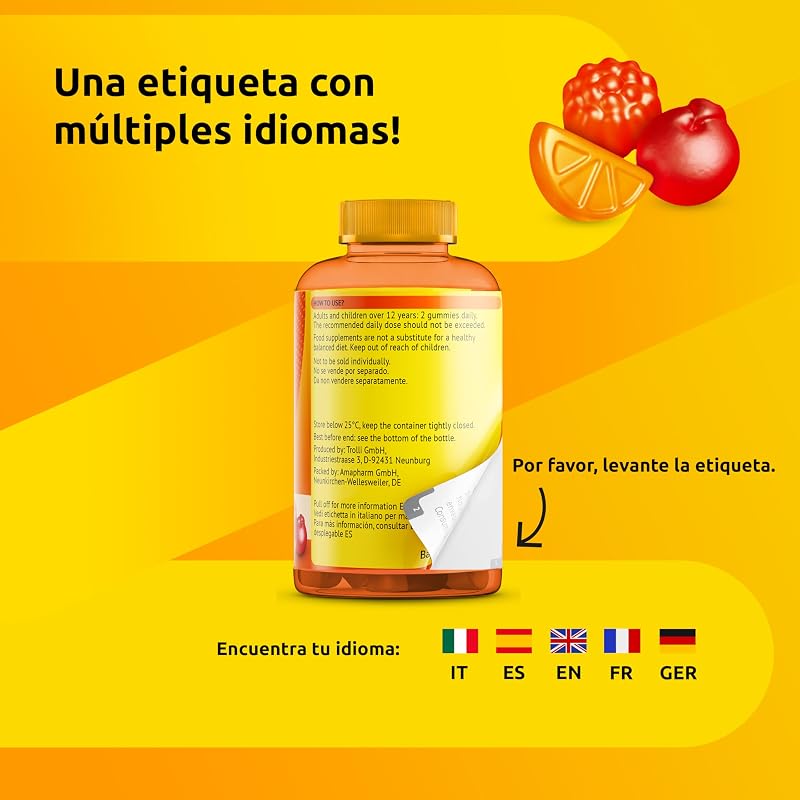 Energy Gummies 70 Caramelos de Goma, Hombre y Mujer