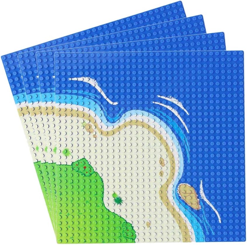 Feleph Classic Blue Baseplate 4 Pieces for City Road Beach Ocean Island Street Water Base Plate 25 x 25 cm - Image 3